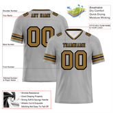 Custom Grey Sleeve Stripes Grey Personalized Authentic Football Jersey FBJ02-bc0f0fd
